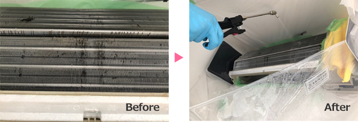 日立製エアコンクリーニング例 